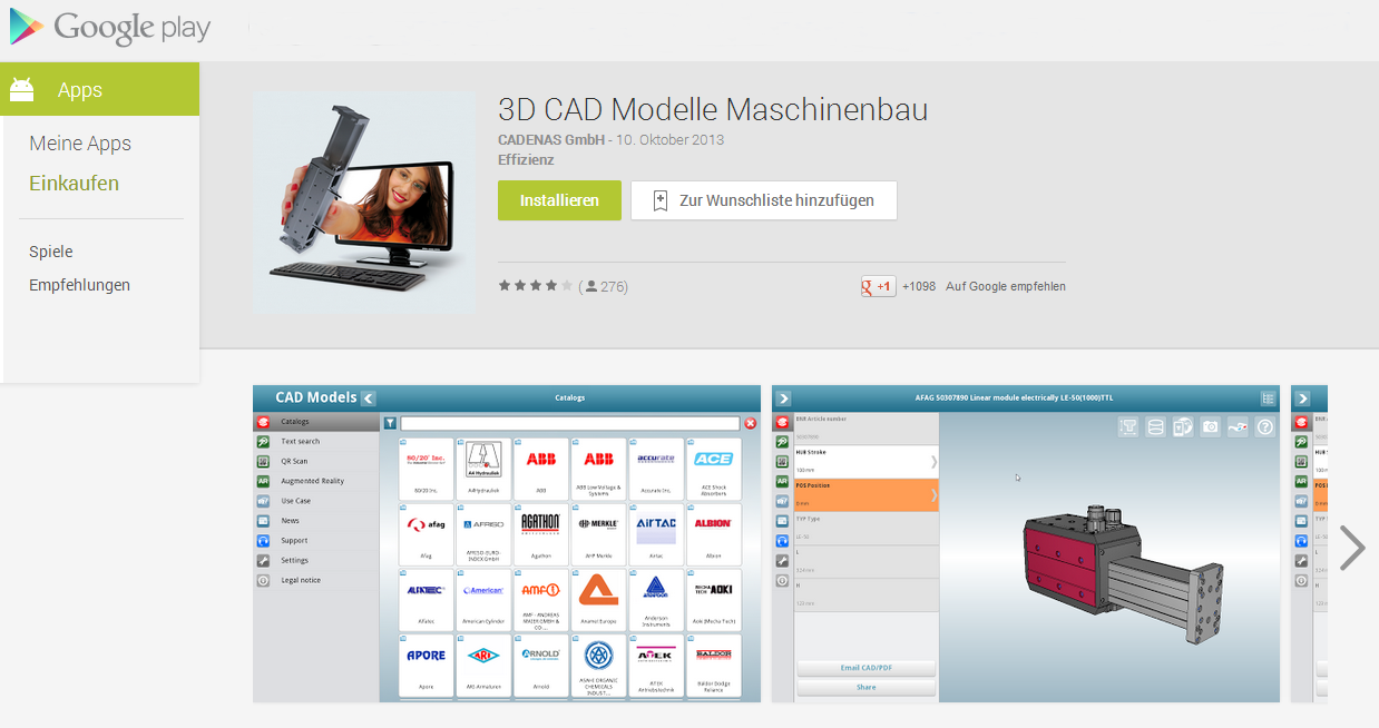 3D CAD Modelle App von CADENAS in der neuesten Version 2.2.4