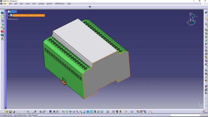 PHOENIX CONTACT Module for protection circuit as Digital Twin for CAD construction