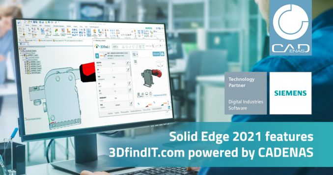 CADENAS enables easy and free access to thousands of manufacturer catalogs from directly within the Solid Edge CAD design tool