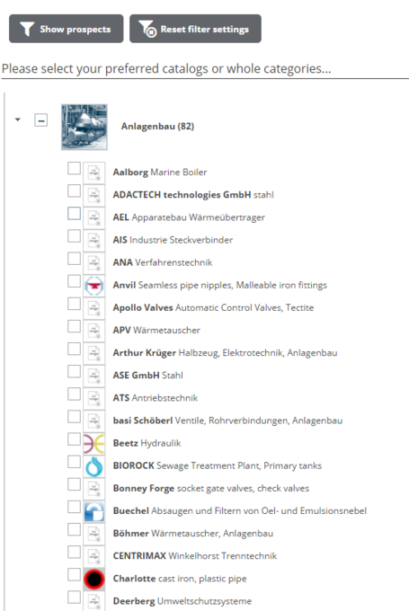 Anschließend erscheint eine Liste an potenziellen Herstellern, die bislang noch nicht auf dem 3D CAD Modelle Downloaportal PARTcommunity vertreten sind.