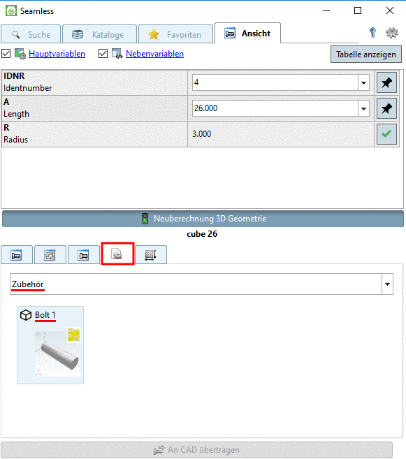Auswahl einer Ausprägung mit IDNR = 3