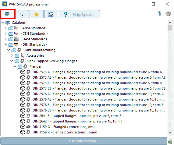 Tabbed page "Full-text search"