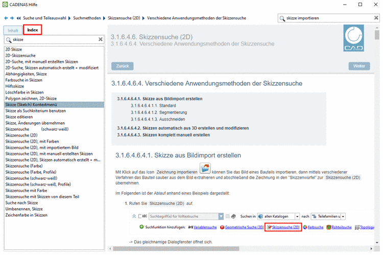 Registerseite "Index"