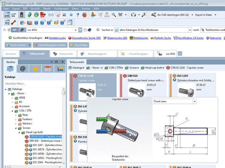 Beispiel: Tooltip mit Technischer Ansicht in Groß