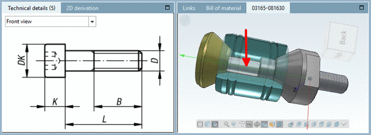 Dimensioning views of selected single part