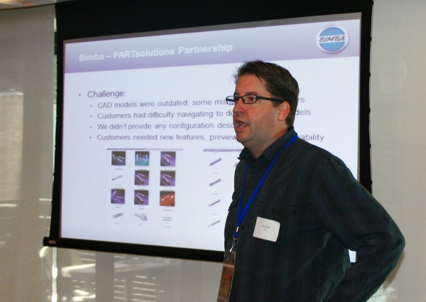 Tom Wood presenting the Bimba product configuration management solution