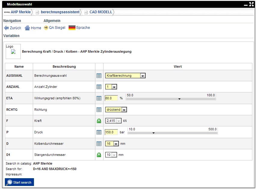 AHP Merkle calculation assistant in 3D CAD download portal